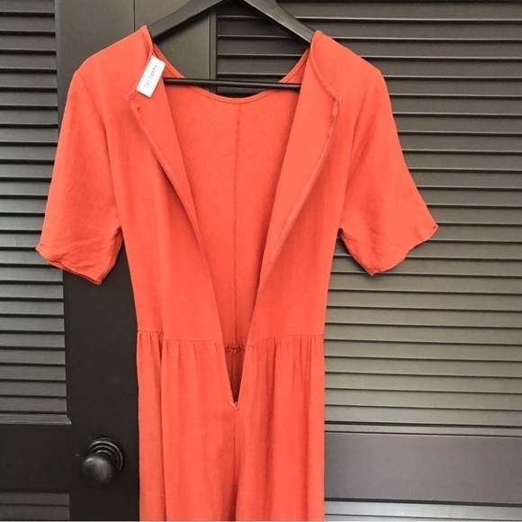 Ces Femme 100% Cotton Cropped Textured Jumpsuit with Front or Back Tie, Size Sm - Picture 11 of 14